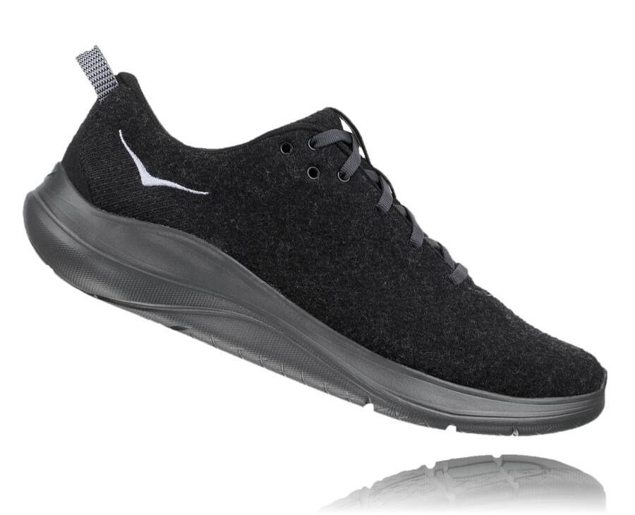 Tenis Hoka One One Masculino Pretas - Hupana Flow Wool - 190-HJDCSL